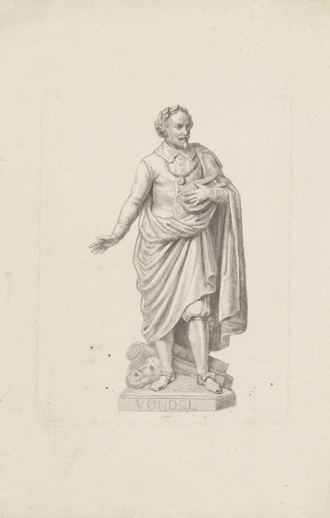 Detail of Statue of Joost van den Vondel by Louis Royer