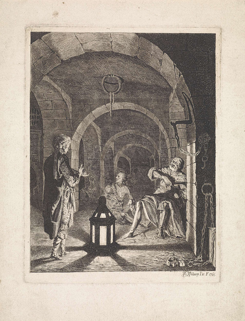 Detail of Joseph, dreams of cupbearer and baker by Jan Gerard Waldorp