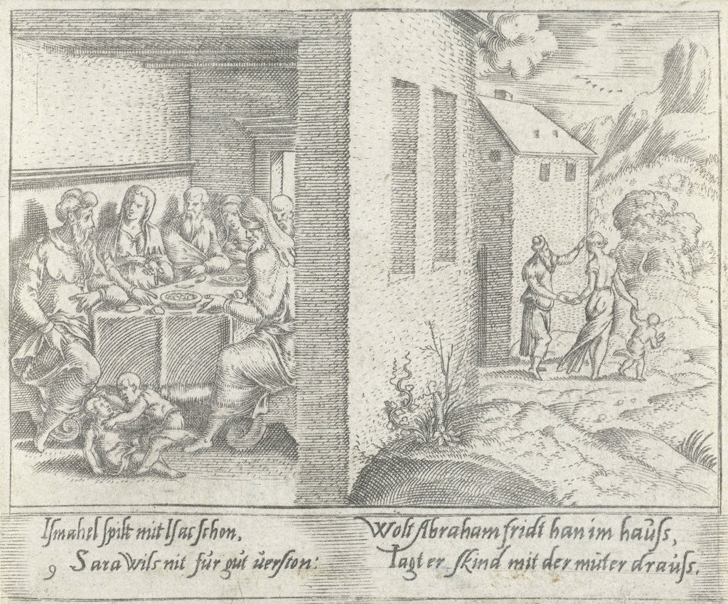 Detail of Abraham expels Hagar and Ishmael by Cornelis Bos