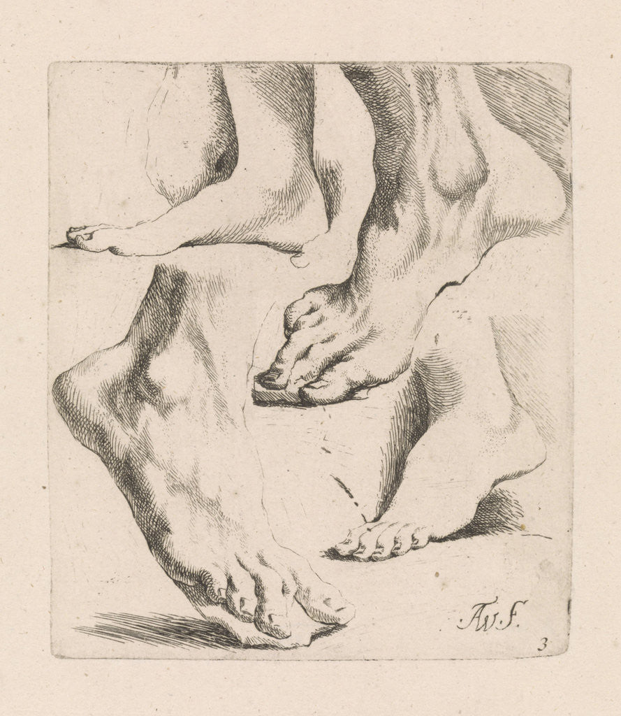 Four studies of feet by Augustinus Terwesten I