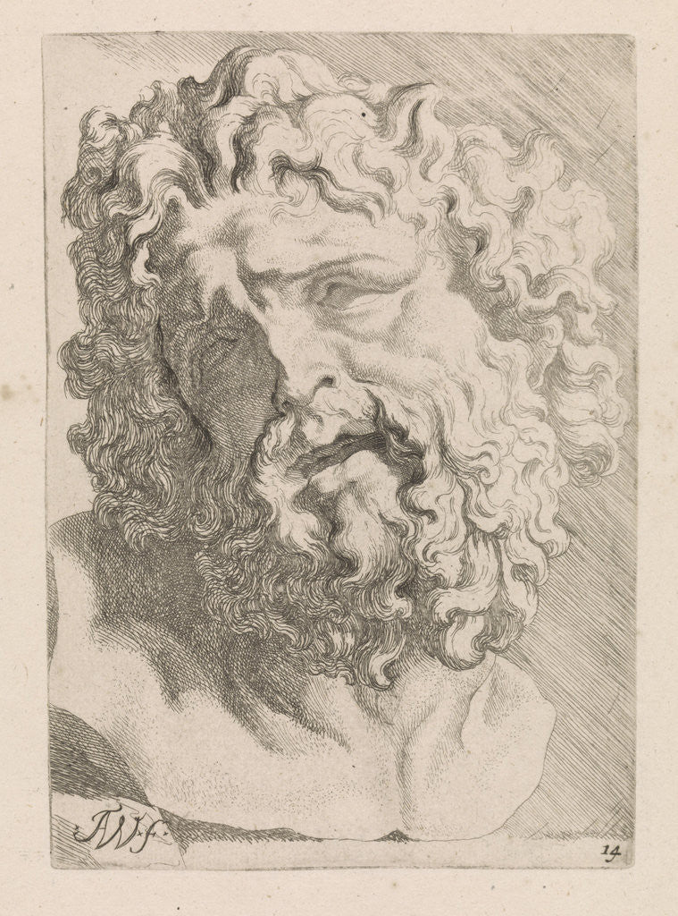 Detail of Head of Laocoön by Augustinus Terwesten I
