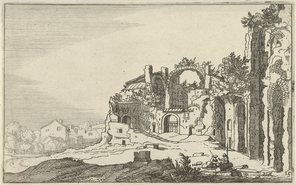 Detail of Baths of Diocletian by Claes Jansz. Visscher II