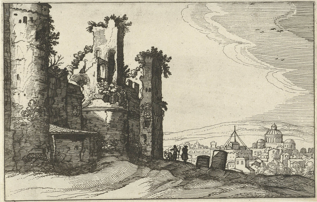 Detail of View of Rome from Monte Pincio by Claes Jansz. Visscher II