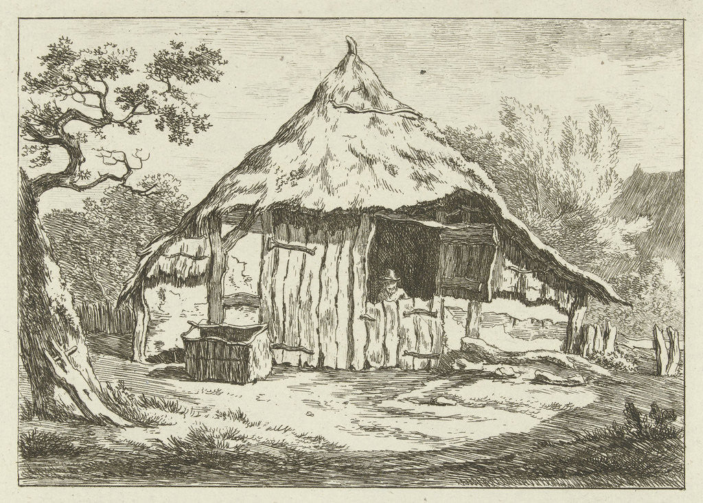 Detail of Barn with open upper door by Carel Lodewijk Hansen