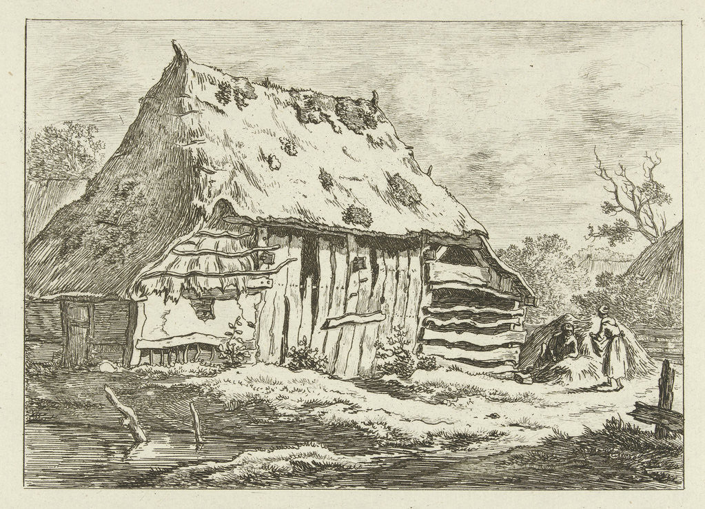 Detail of Couple at a barn by Carel Lodewijk Hansen