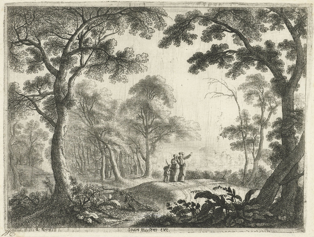 Detail of Landscape with the dismissal of Hagar, Gilles Neyts by Ioan Huysens