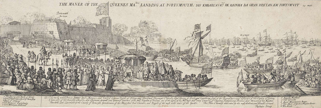 Detail of Arrival of Queen Catherine of Braganza in Portsmouth by James Butler