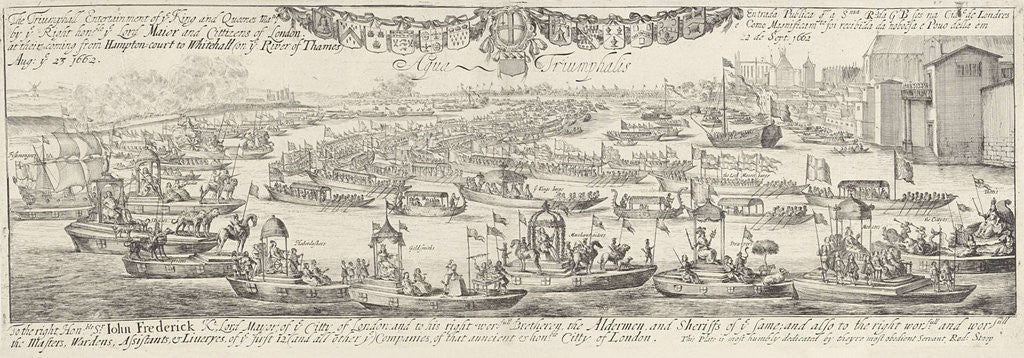 Detail of Triumphal on the water at the arrival in London of King Charles II and Queen Catherine of Braganza UK by Dirk Stoop