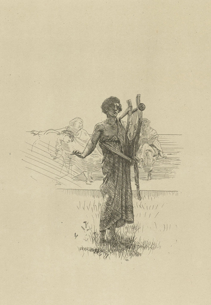 Detail of Sketch for the improviser by Lawrence Alma Tadema