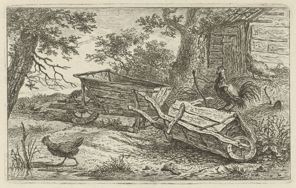 Detail of Two wheelbarrows by Hermanus Fock