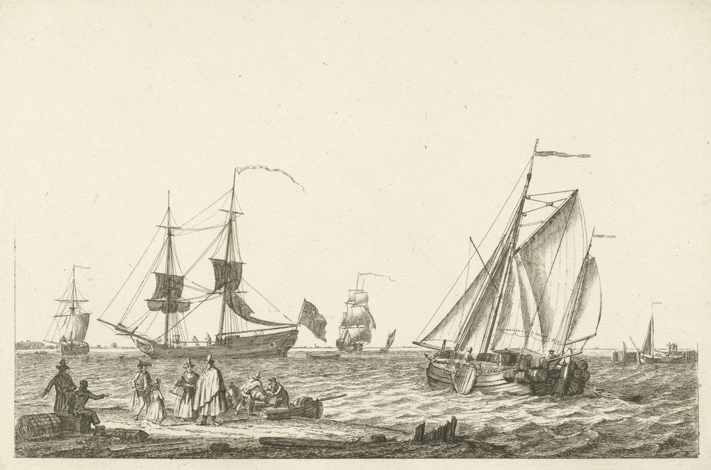 Detail of River view by Gerrit Groenewegen