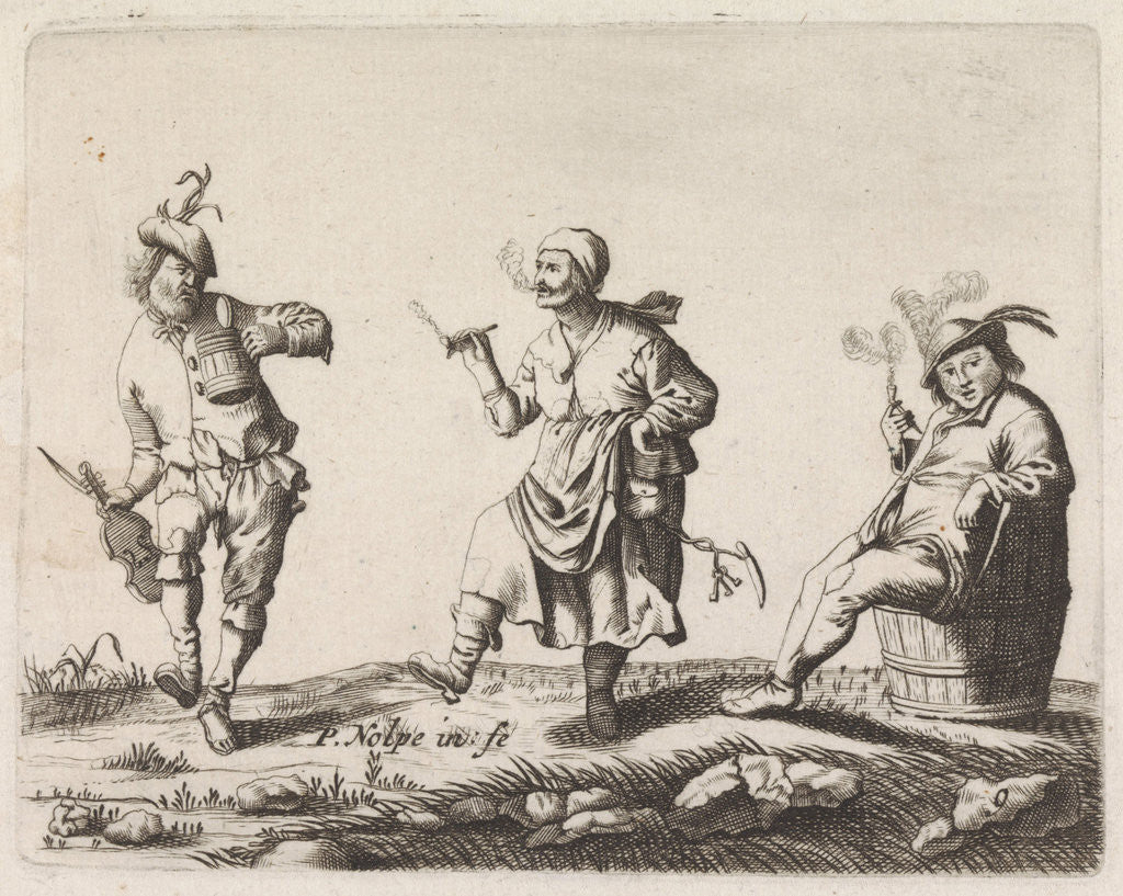 Detail of Dancing farmer by Pieter Jansz. Quast