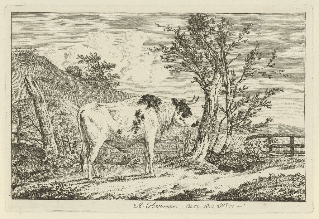 Detail of Bull in a Landscape by Anthony Oberman