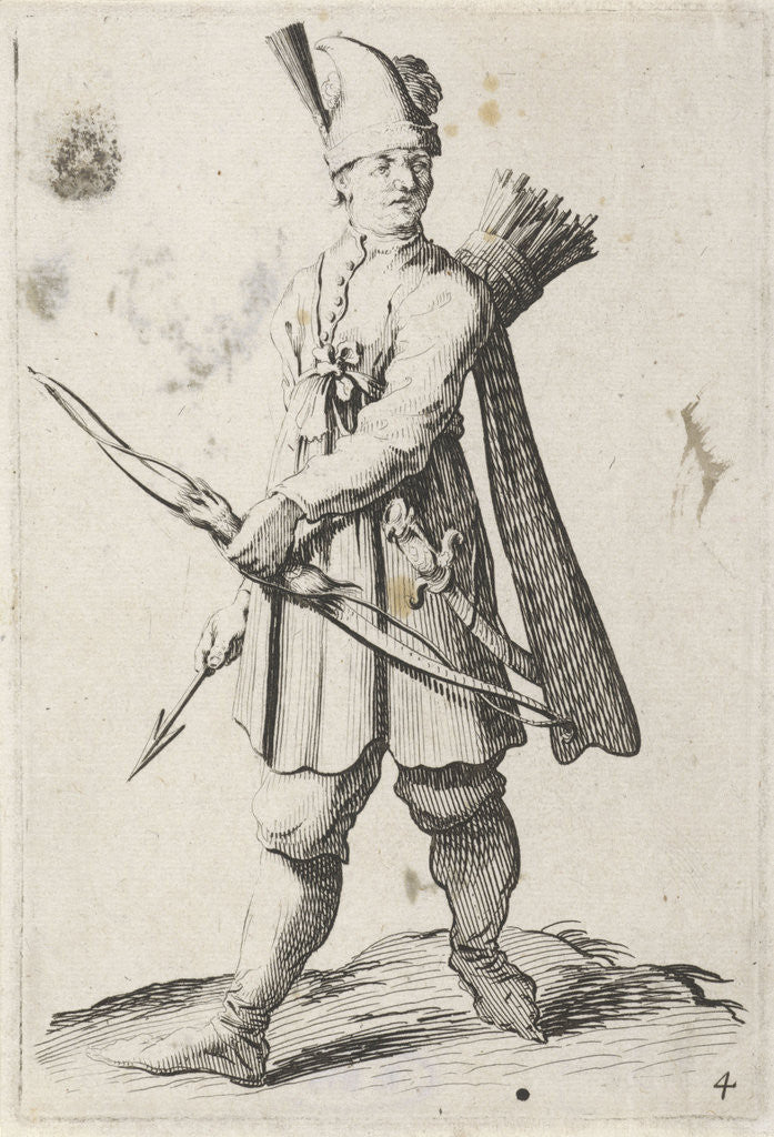 Detail of Man with bow and arrow by Clement de Jonghe