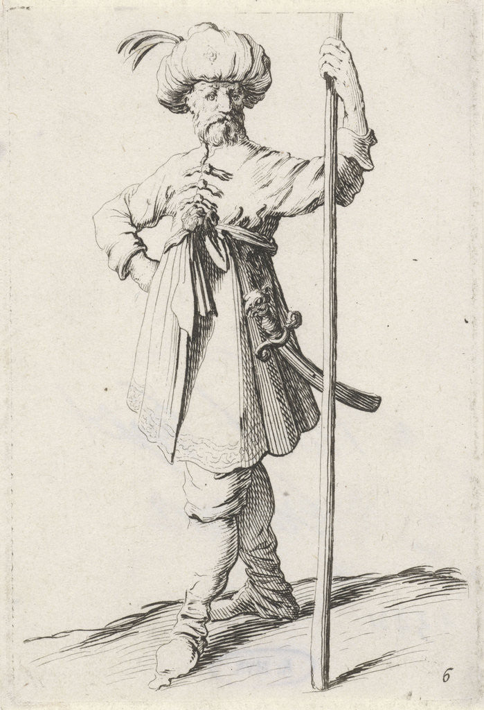 Detail of Man with a lance by Clement de Jonghe