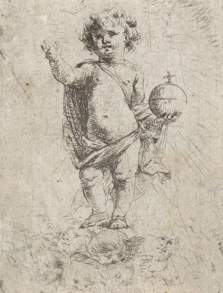 Detail of Christ Child as Salvator Mundi by Cornelis Schut I