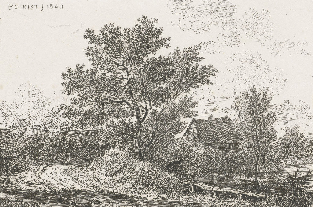 Detail of Landscape with farm by Pieter Casper Christ