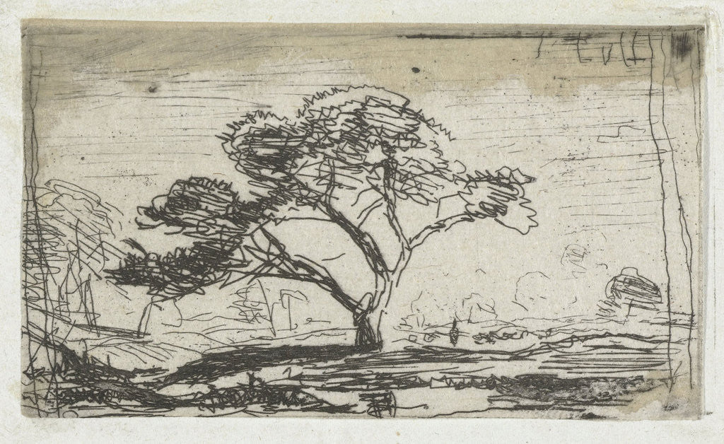 Detail of Landscape with tree by Jan Frederik van Deventer
