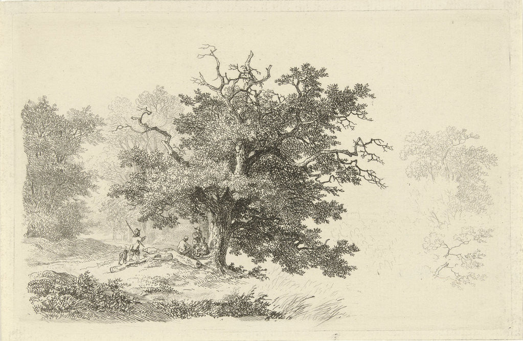 Detail of Company under an oak by Remigius Adrianus Haanen