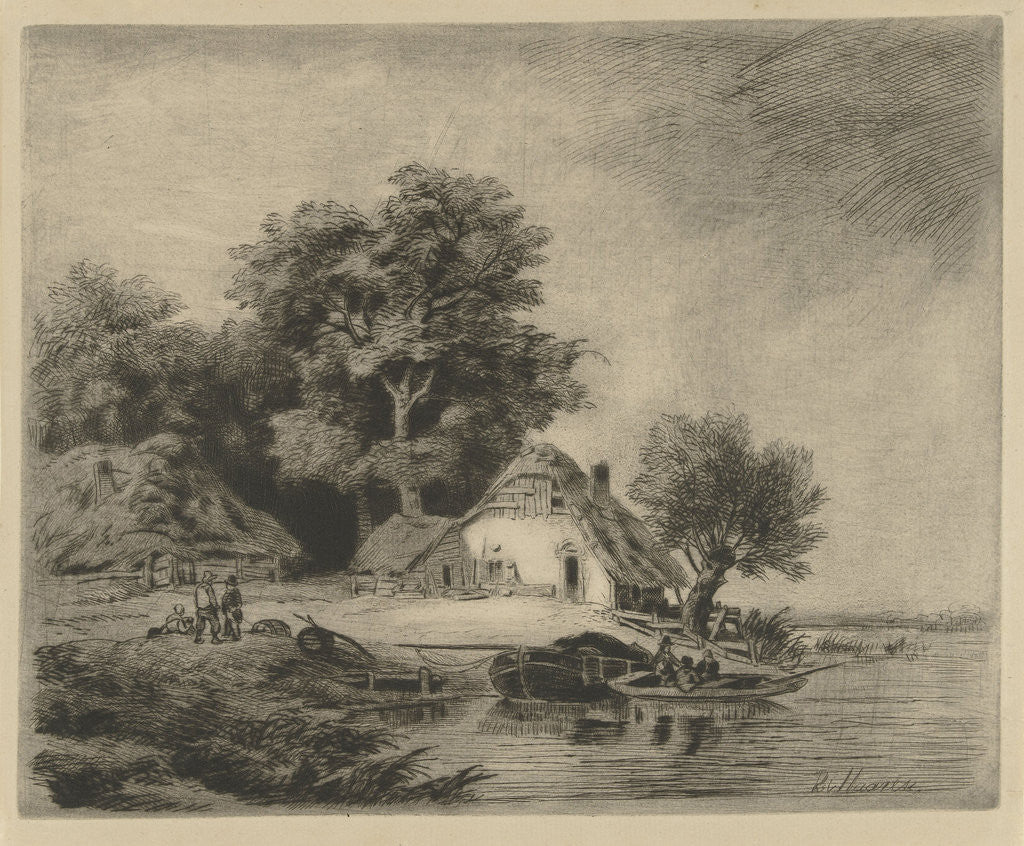 Detail of Farm waterfront by Remigius Adrianus Haanen