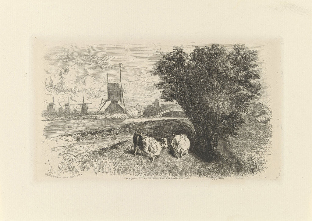 Detail of Near a road, in a landscape by Charles Rochussen