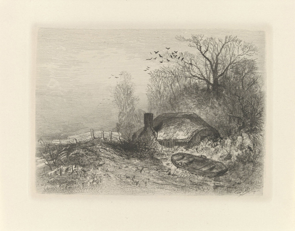 Detail of Hut in a landscape by Charles Rochussen