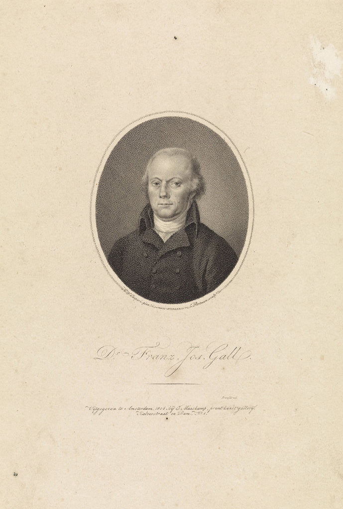 Detail of Portrait of physiologist Franz Josef Gall by Evert Maaskamp