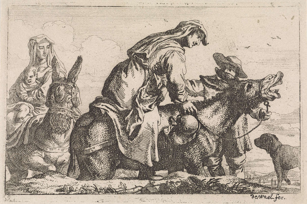 Detail of Female donkey mounts by Jan Baptist de Wael