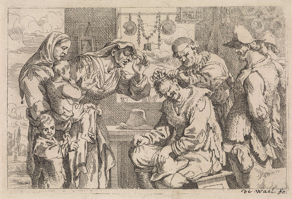 Detail of The village surgeon by Jan Baptist de Wael