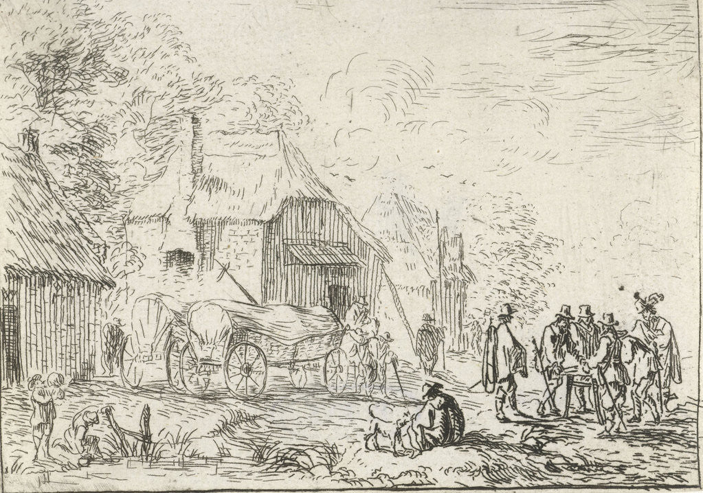 Detail of Soldiers in two carts by Robert van den Hoecke