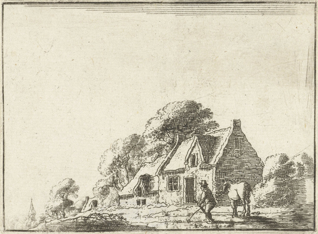 Detail of Landscape with a farm by Gilles Neyts