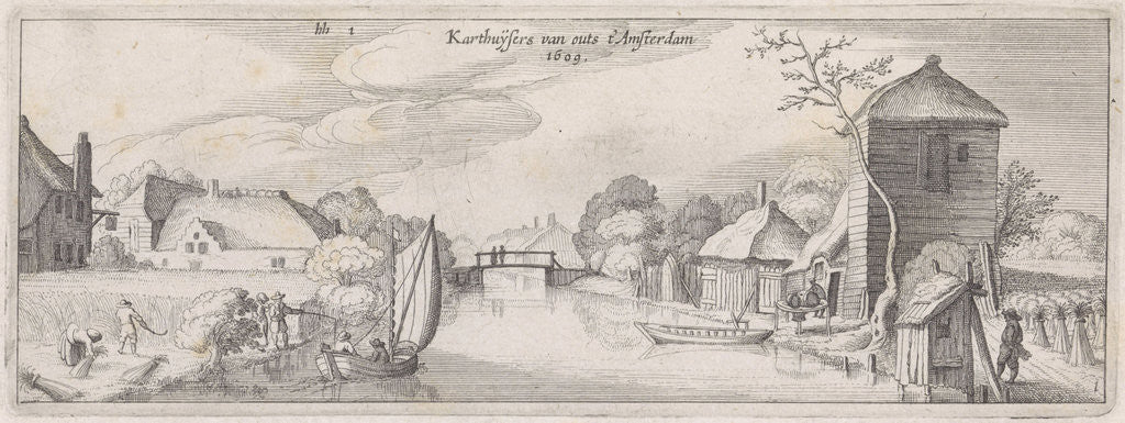 Detail of The location of the Carthusian Monastery in Amsterdam by Jan van de Velde II