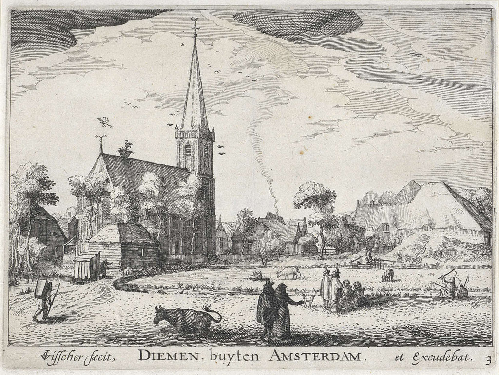 Detail of View Diemen by Claes Jansz. Visscher II