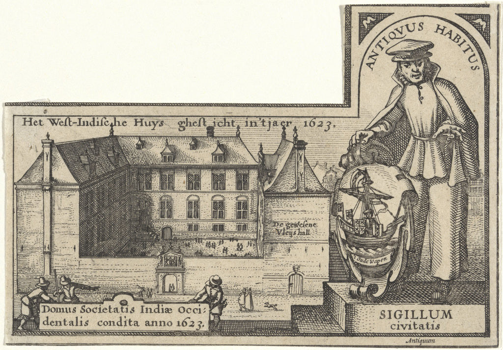 Detail of West India House in Amsterdam by Claes Jansz. Visscher II