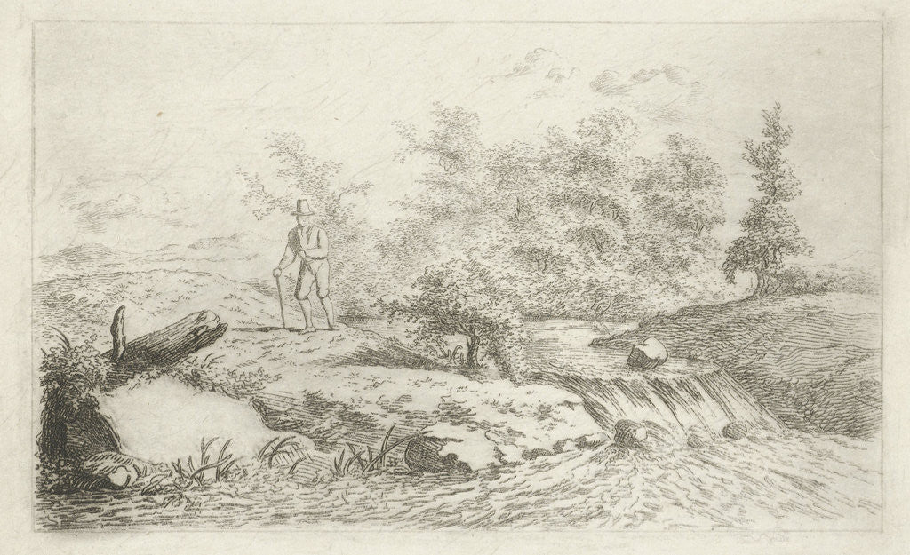 Detail of Man with a waterfall by F. Bosch