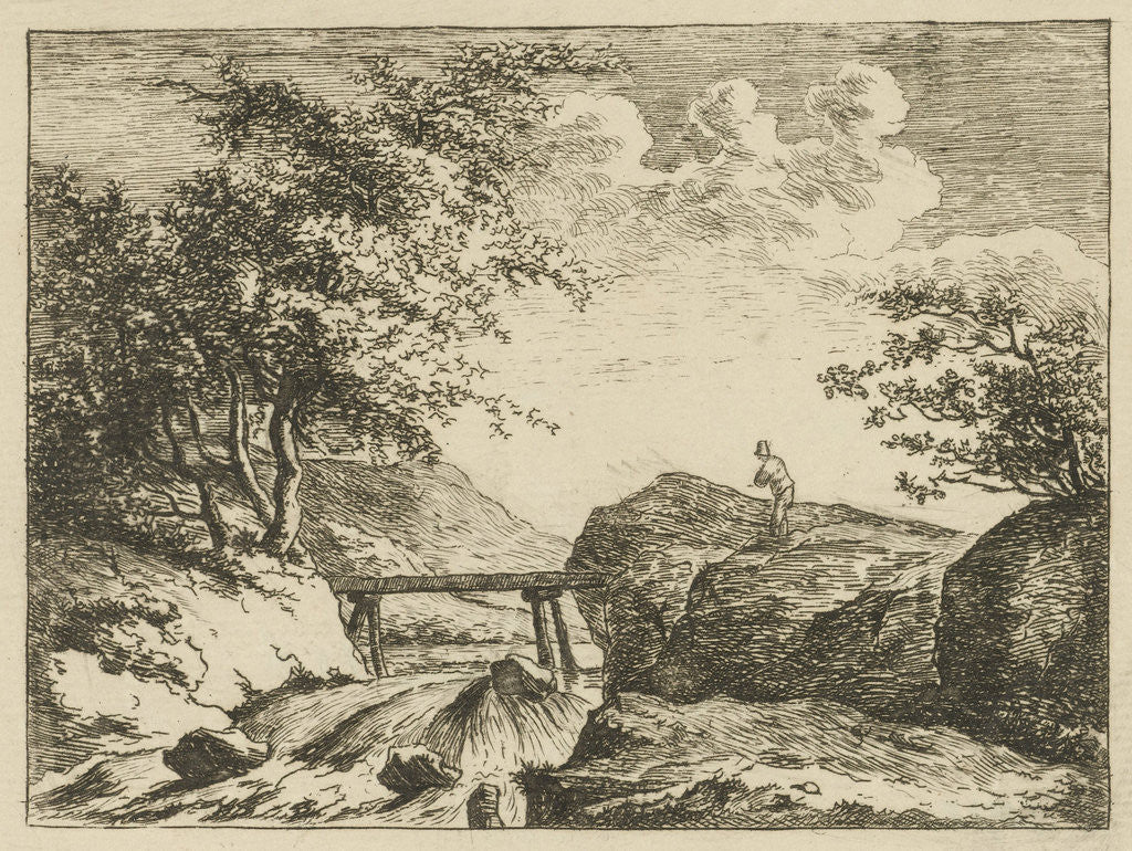 Detail of Bridge at a waterfall by F. Bosch