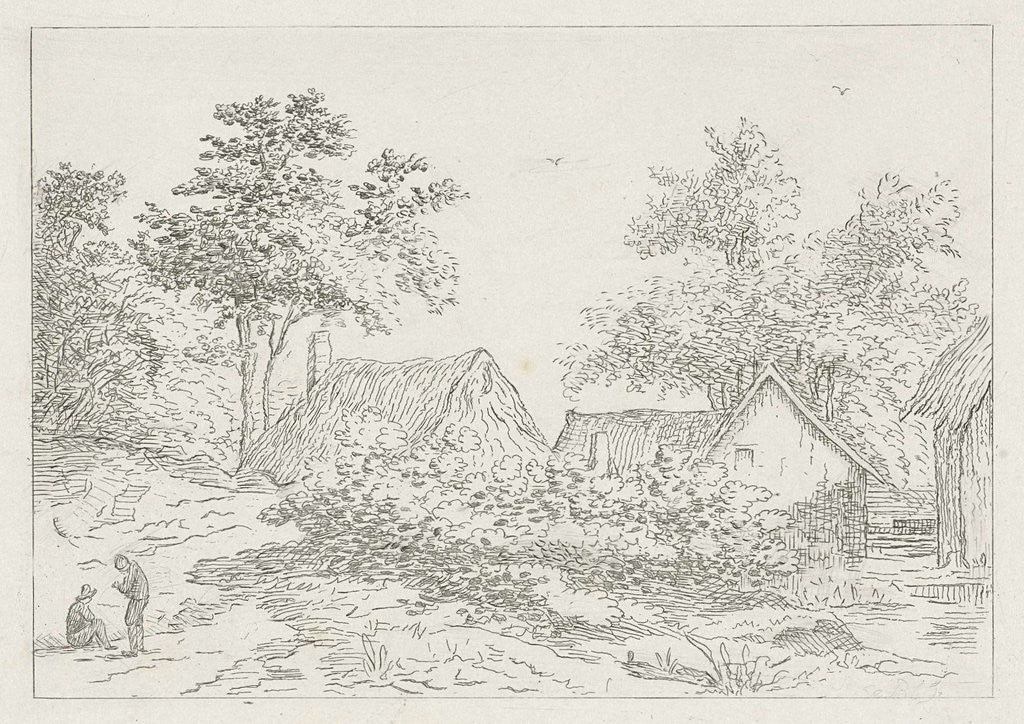 Detail of Landscape with farms by baron Reinierus Albertus Ludovicus van Isendoorn à Blois