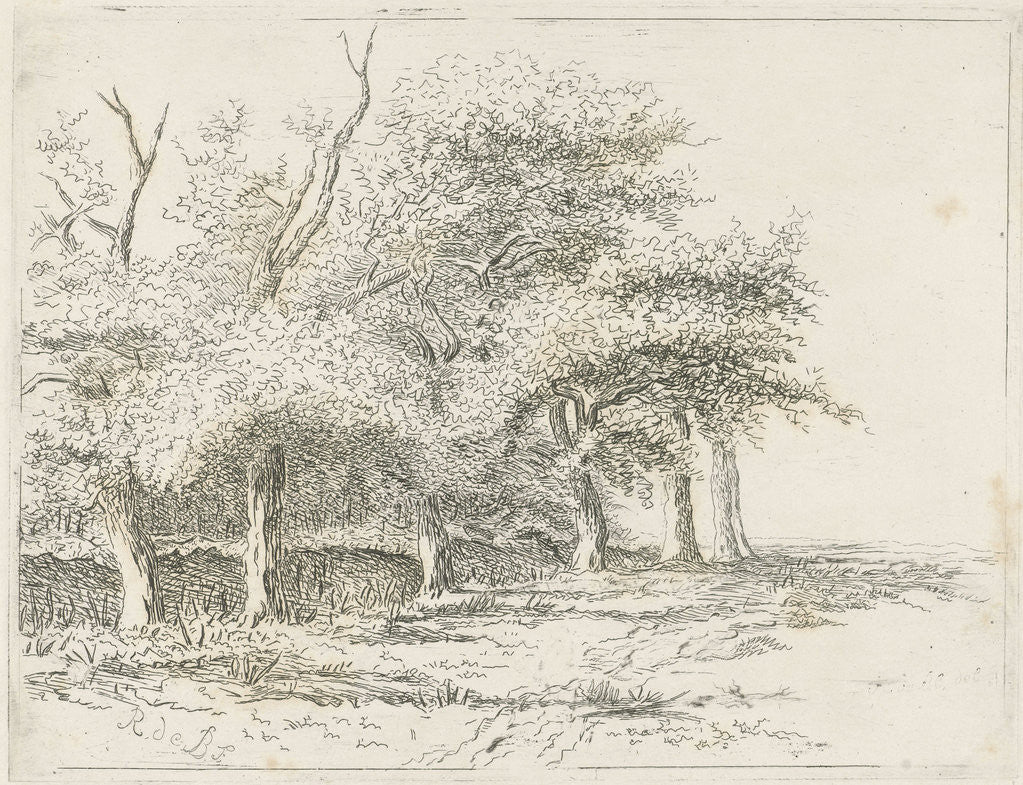 Detail of Row of trees by baron Reinierus Albertus Ludovicus van Isendoorn à Blois
