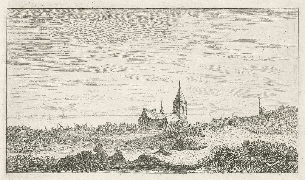 Detail of Seaside Village by Monogrammist R