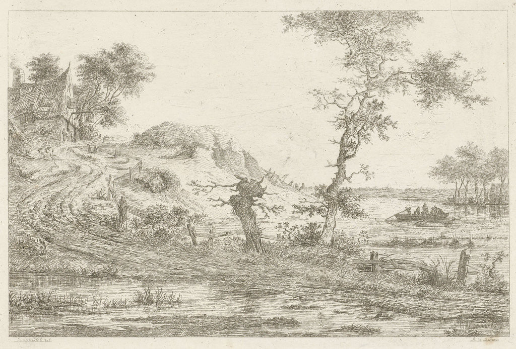 Detail of House on a hill by baron Reinierus Albertus Ludovicus van Isendoorn à Blois