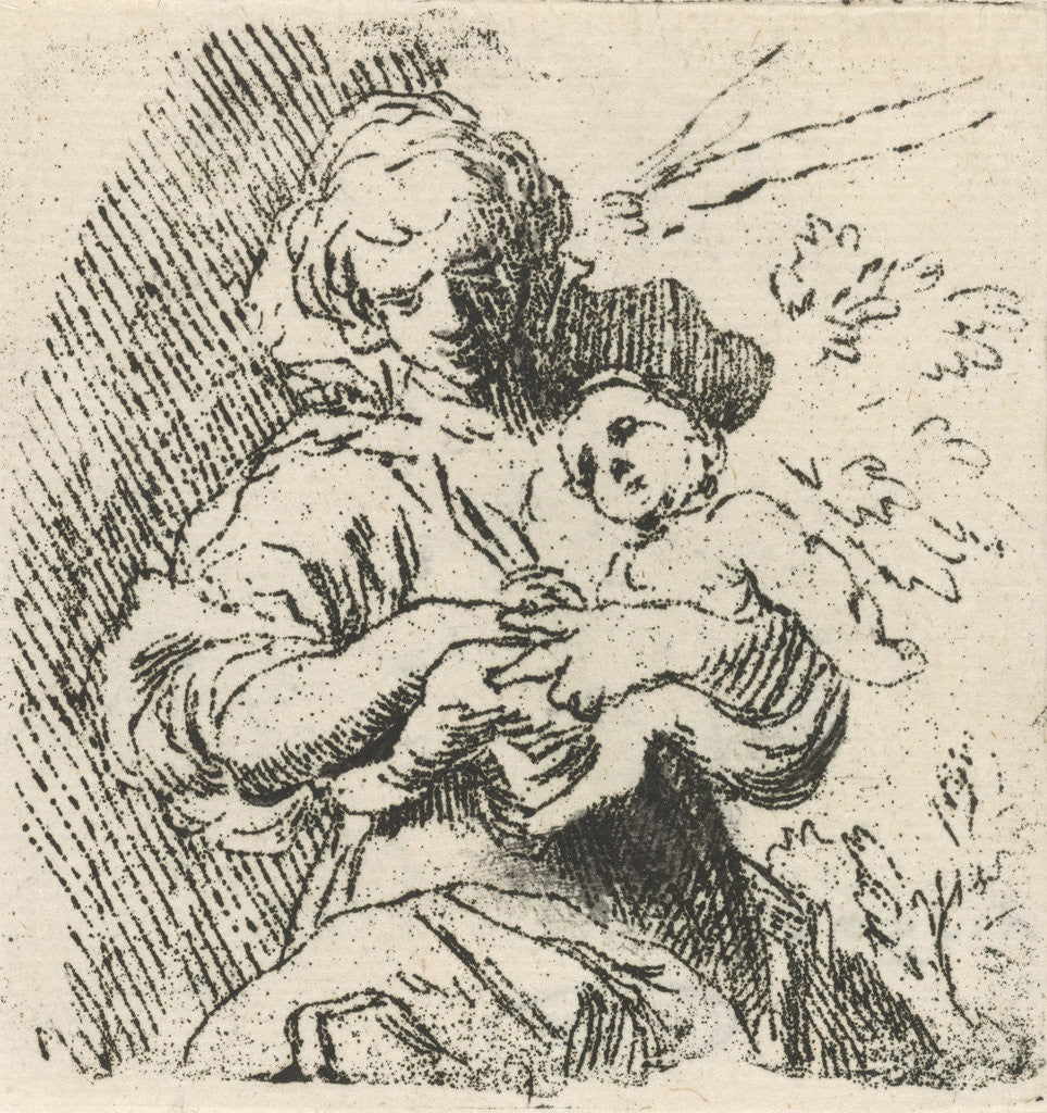 Detail of Woman with child in arms by Caspar Jacobsz. Philips