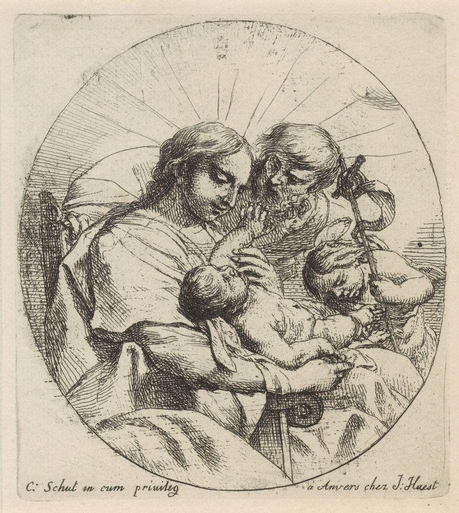 Detail of Holy Family with John the Baptist by Anonymous