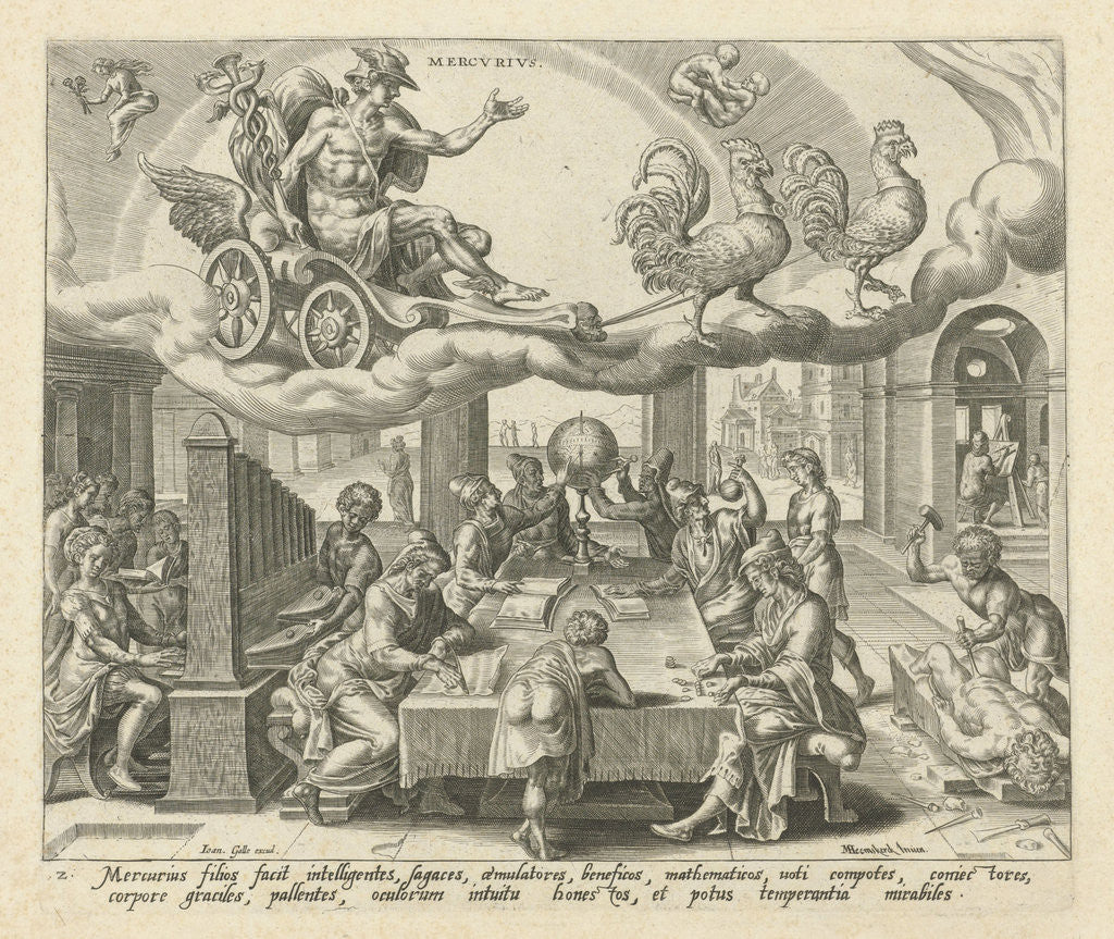 Detail of The planet Mercury and his children by Joannes Galle