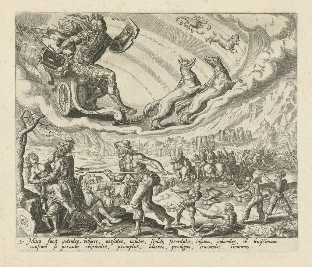 Detail of The planet Mars and its children by Joannes Galle