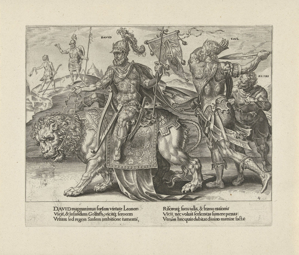 Detail of Triumph of David by Joannes Galle