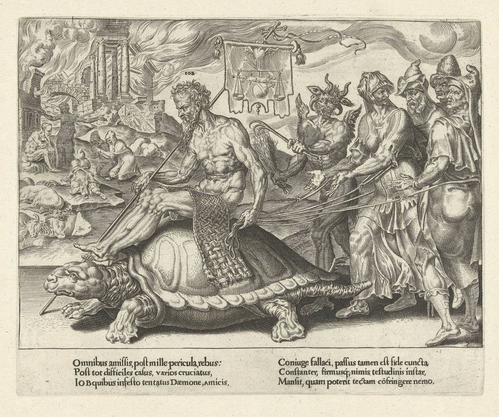 Detail of Triumph of Job by Joannes Galle