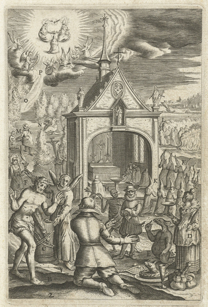 Detail of A man kneels before Christ who shows him his wounds by Boëtius Adamsz. Bolswert