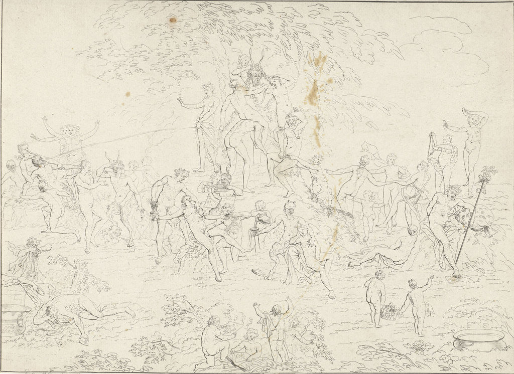 Detail of Satyr Picture with garlands adorn by Gerard Melder