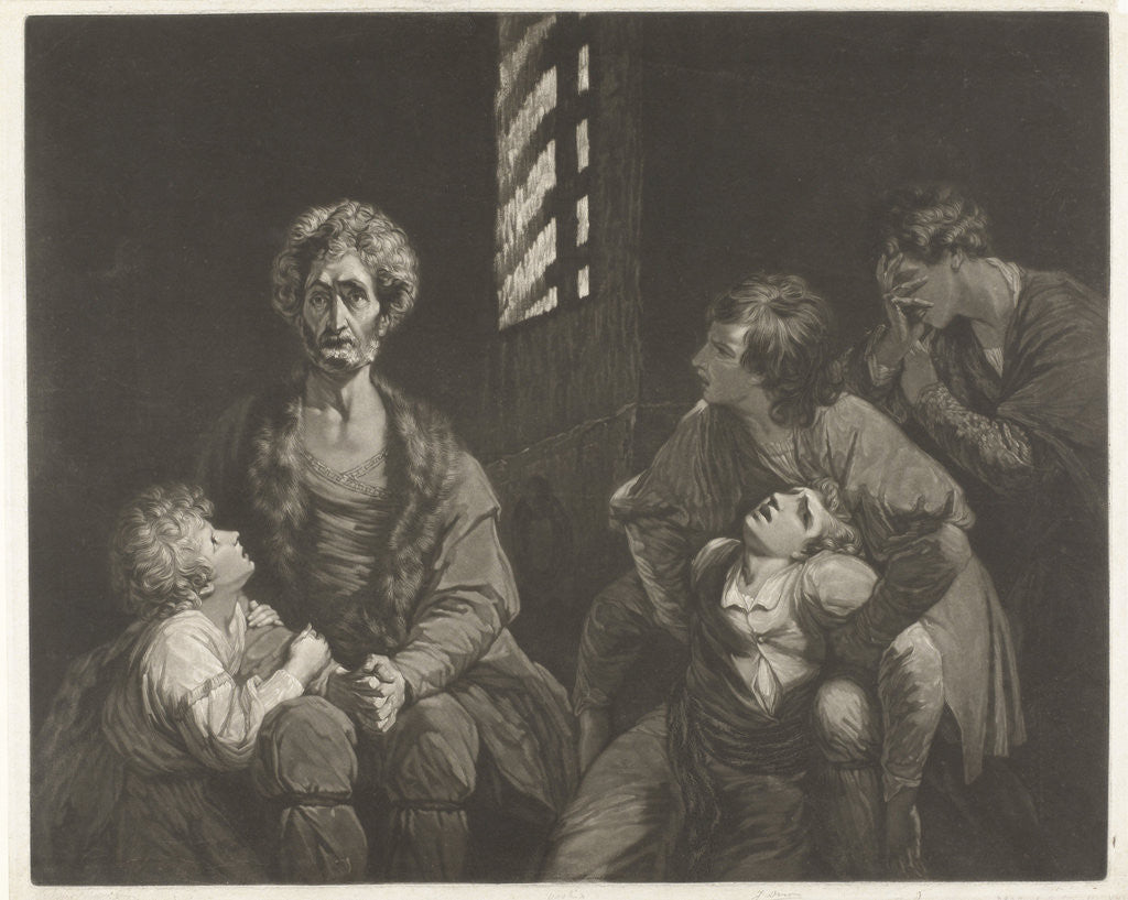 Detail of Ugolino conte della Gherardesca dies with three of his sons and one of his grandsons starvation in the dungeon by John Boydell