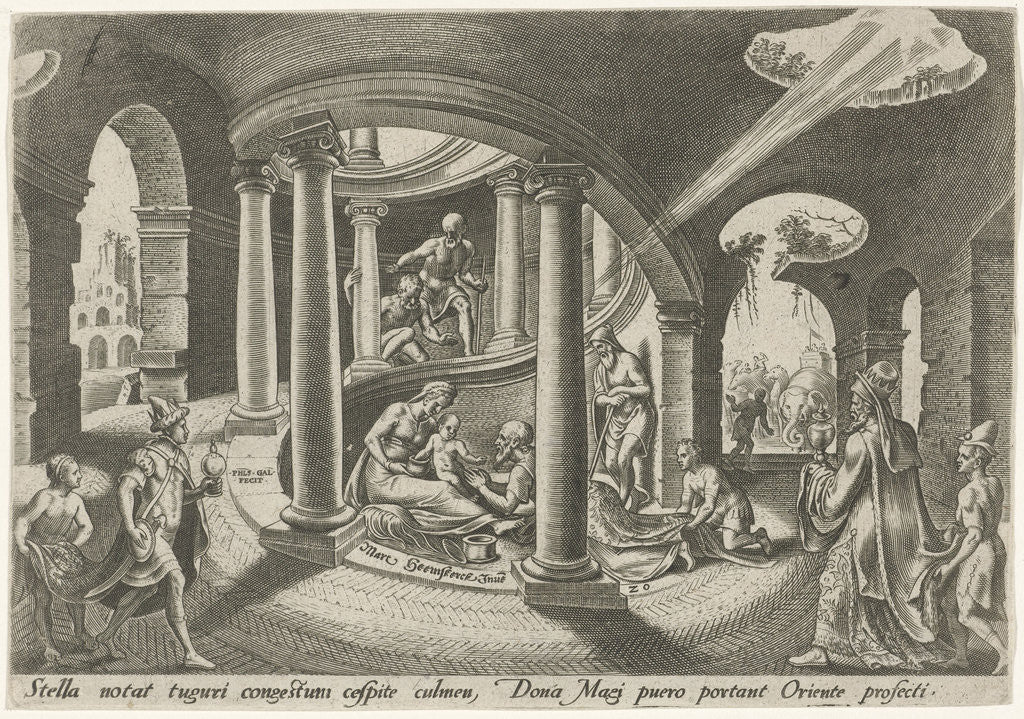 Detail of Adoration of the Magi by Philips Galle